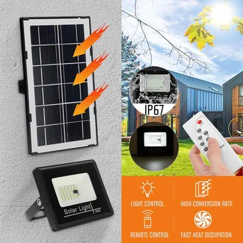 

Solar Floodlight Led Portable Floodlight 15W Outdoor Street Garden Light Waterproof IP67 Solar Wall Lamp with Remote Control