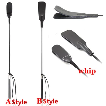 Fetish Double Layer Genuine Leather Riding Crops Spank Paddle Whip for Couples to Bdsm Bondage Slave Role Adult Game Sex Product 1
