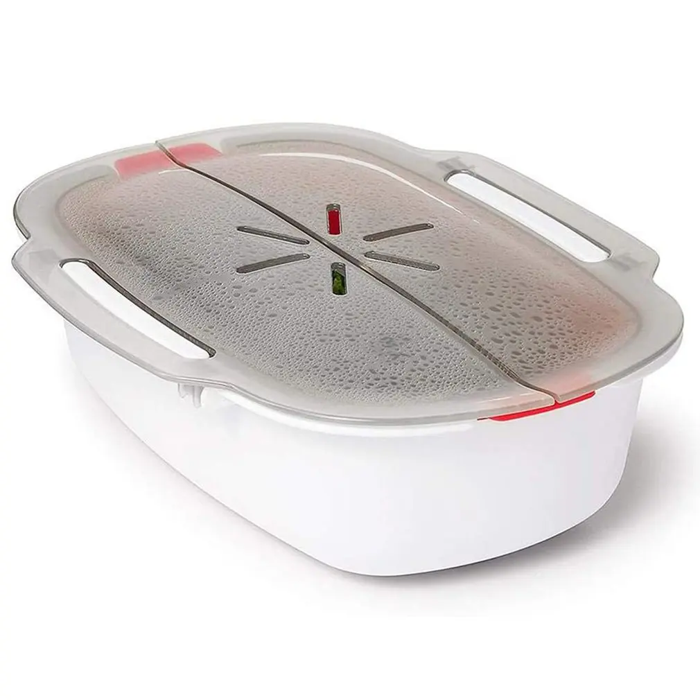 Microwave Cooker Food Container Double layer microwave oven drainable