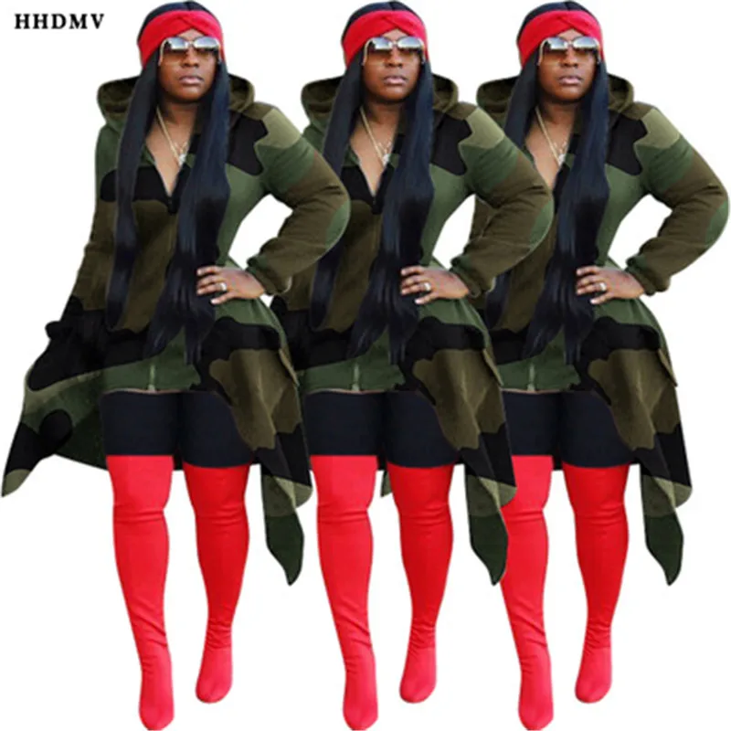 HHDMV MOY5125, зимняя, толстая, женская, длинная, флисовая, с длинным рукавом, с капюшоном, воротник, удобная, камуфляжная, на молнии, длинная, флис