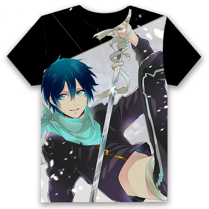 Футболка аниме Noragami YABOKU Iki Hiyori Yukine Косплэй с коротким рукавом унисекс Повседневное черная футболка Летняя мода смешные футболки, топы