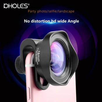

Pholes Wide-Angle Lens 16mm 100 degrees Angle For ipone XS/90% of smartphones Clip On 4k Hd Lens