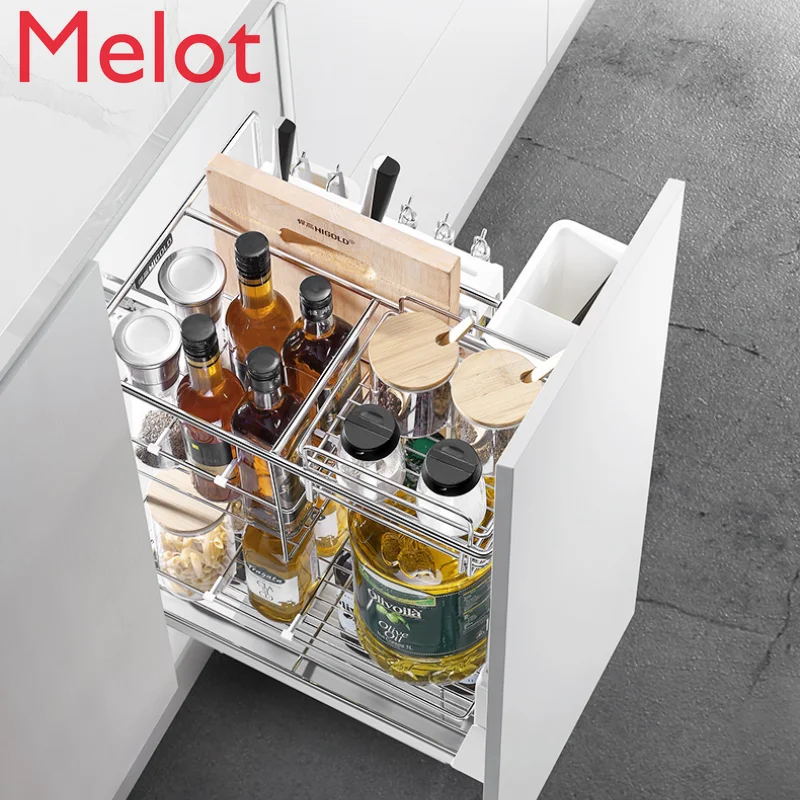 

Kitchen Cabinet Basket 304 Stainless Steel Condiment Drawer Basket
