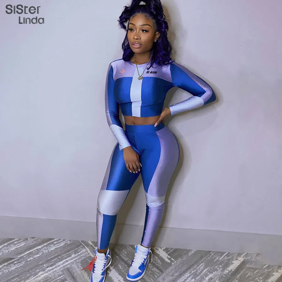 Sisterlinda Fashion Active Wear Woman Tracksuits Two Pices Set Crop Top Women Print Legging Sportswear Sports Suit Mujer 2020New Sisterlinda Fashion Active Wear Woman Tracksuits Two Pices Set Crop Top Women Print Legging Sportswear Sports Suit Mujer 2020New