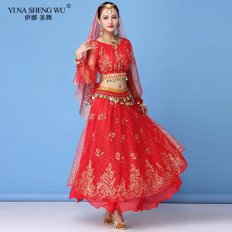Bollywood Belly Dance Party Wear Wedding Chiffon Plain Saree Sari  Curtain TOP 