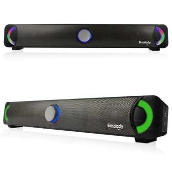 

Portable Multimedia Speaker Subwoofer USB Soundbar Sound Bar Stick Music Player with Colorful LED Light For Tablet Laptop PC
