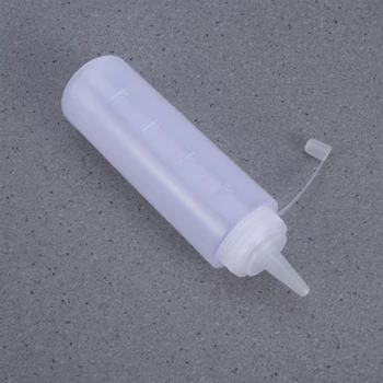 

5pcs Clear Plastic Squeeze Bottle Home Kitchen Condiment Dispenser Ketchup Mustard Sauce Squeezing Bottles