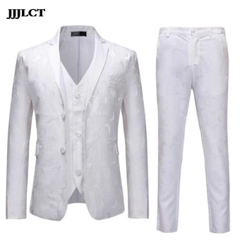

European and American style fashion banquet dress three-piece men's spring new suit