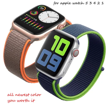 

Strap For Apple Watch 5 3 band 44mm/40mm Sport loop iwatch band 42mm 38 correa pulseira apple watch 5 3 4 nylon band accessories