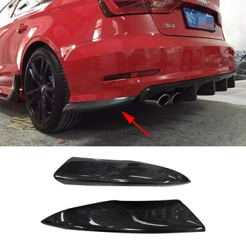 

Carbon Fiber Rear Lip Splitters Aprons for Audi A3 S3 Sedan 2014 2015 2016 Back Bumper fender Plate Flaps Cupwings diffuser