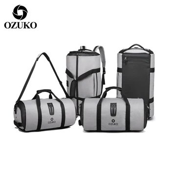 

OZUKO Multifunctional Large Capacity Men Travel Bag Waterproof Duffle Bag for Trip Suit Storage Carry-on Bags with Shoe Pouch