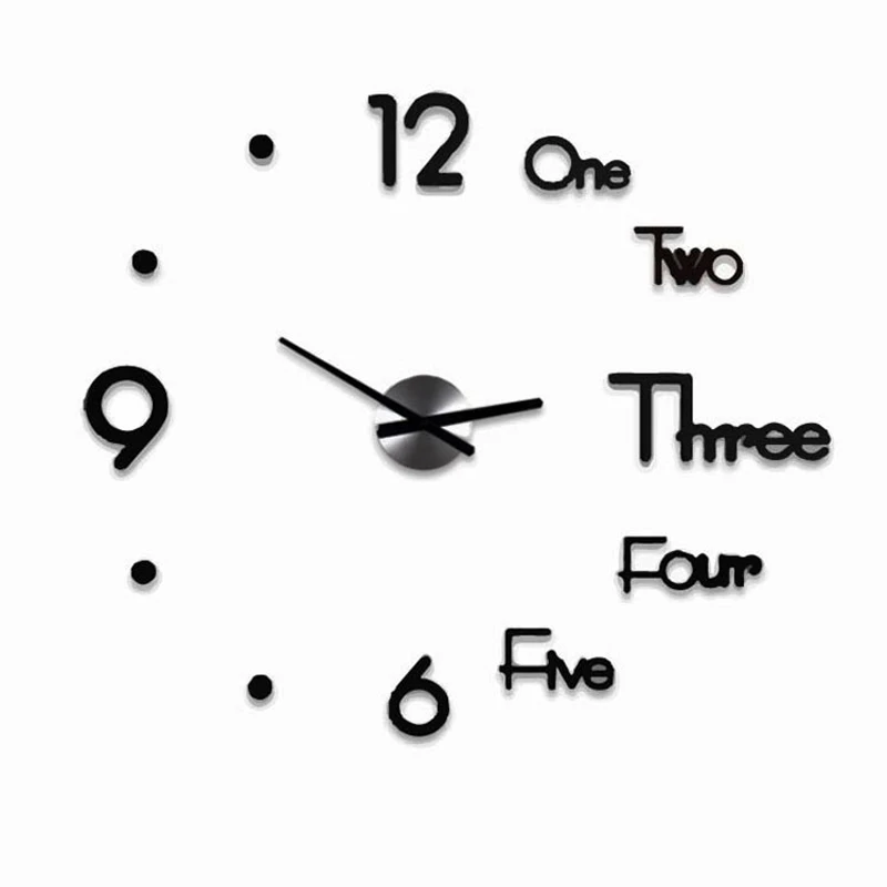 buy DIY Modern Designer Digital 3d Wall Clock Self Adhesive Wall Clock Sticker Large Wall Clock Kitchen Watch For Home Living Room