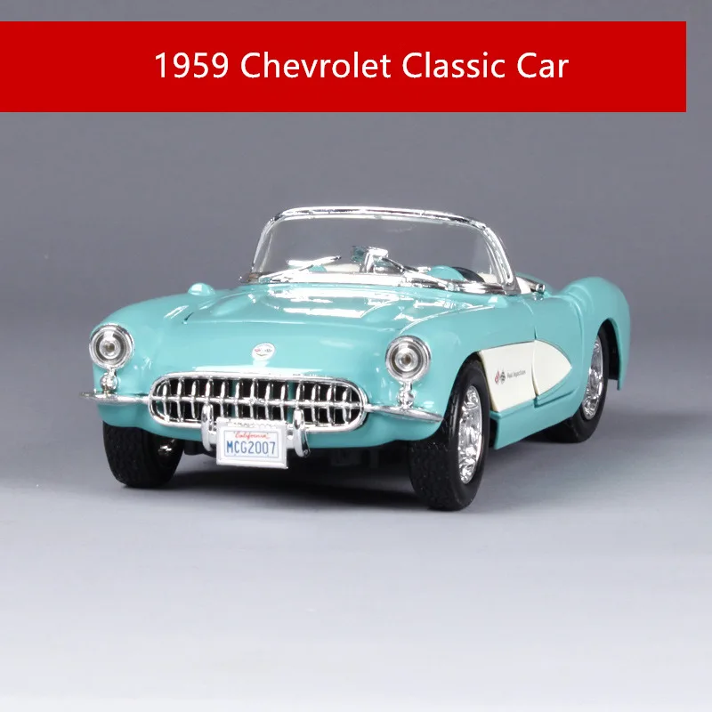 Maisto 1:24 Corvette Muscle Car Roadster имитация сплава модель автомобиля моделирование украшение автомобиля коллекция подарочная игрушка - Цвет: 1959
