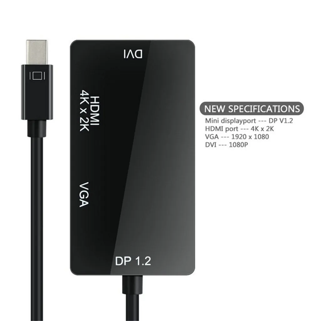 Мини-дисплей порт HDMI VGA DVI адаптер 4K 3 в 1 адаптер видео дисплей конвертер