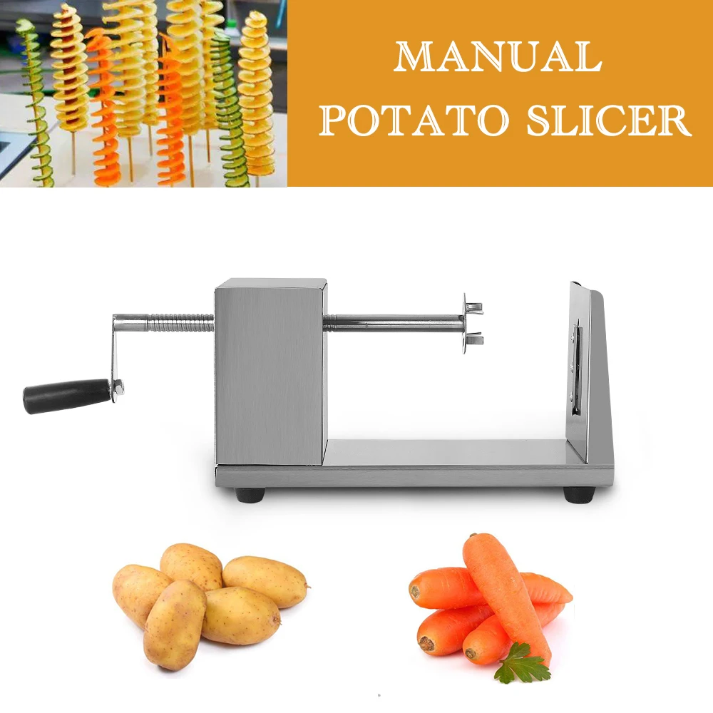  Stainless Steel Manual Potato Spiral Slicer French Fries Chips Fry-Cutter Twisted Shape Kitchen Gad - 4000127531548
