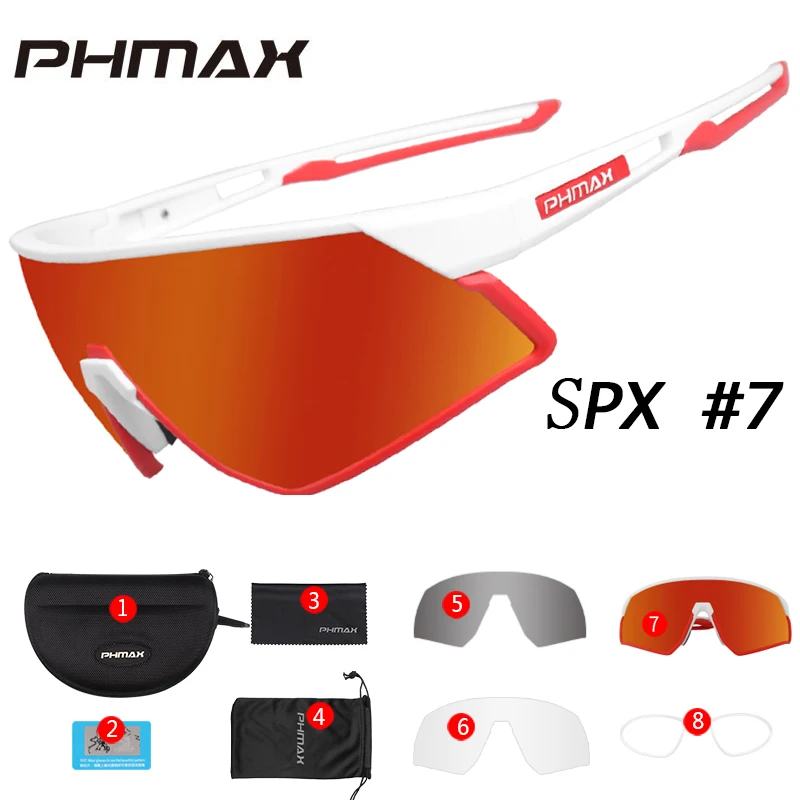 Colors 7 PHMAX уличные спортивные дорожные велосипедные очки, ультралегкие поляризованные велосипедные солнцезащитные очки для мужчин и женщин, MTB велосипедные солнцезащитные очки, очки - Цвет: Colors 7