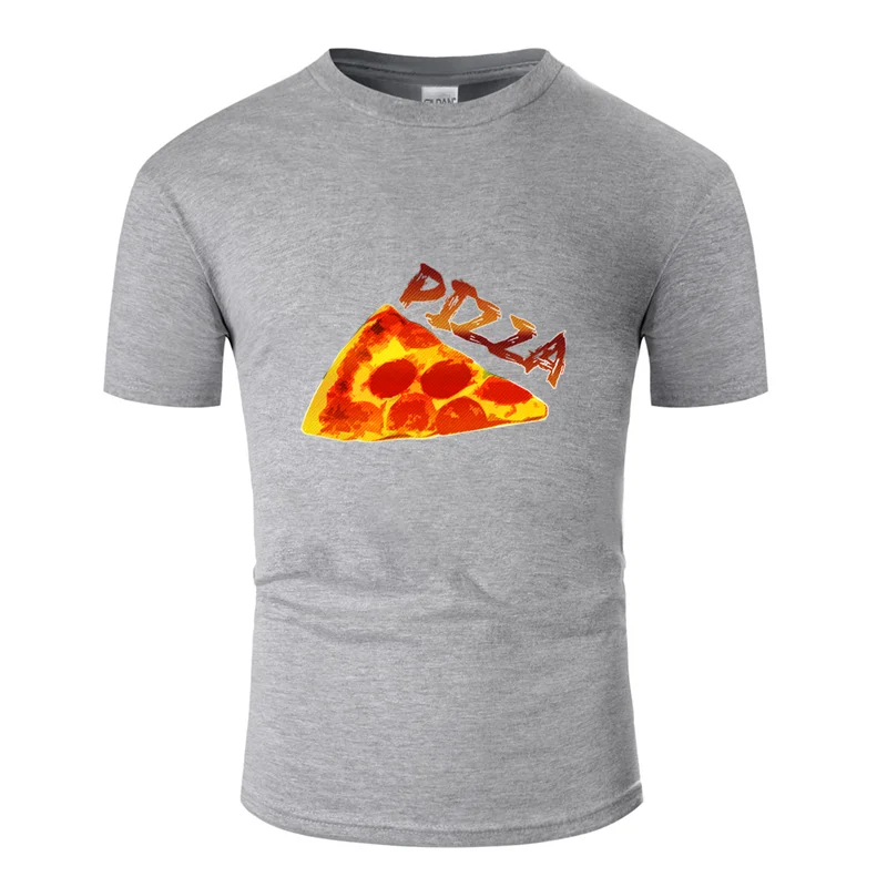 Новая мода Humor pizza3 Футболка мужская женская одежда Европейский размер S-5xl Мужская футболка для отдыха короткий рукав против морщин - Цвет: Men-Gray