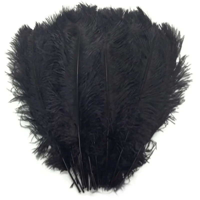 10pcs/lot 15-70CM Black Ostrich Feather Stage Costume Wedding Decoration Feathers Supplies Carnival Dancer Plumage | Дом и сад
