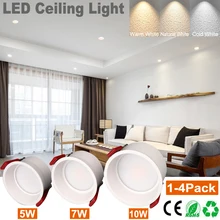 Spot lumineux LED circulaire encastrable pour le plafond, éclairage d'intérieur, lumière forte Anti éblouissement, idéal pour un salon, 5/7/10W, D30, AC85 265V