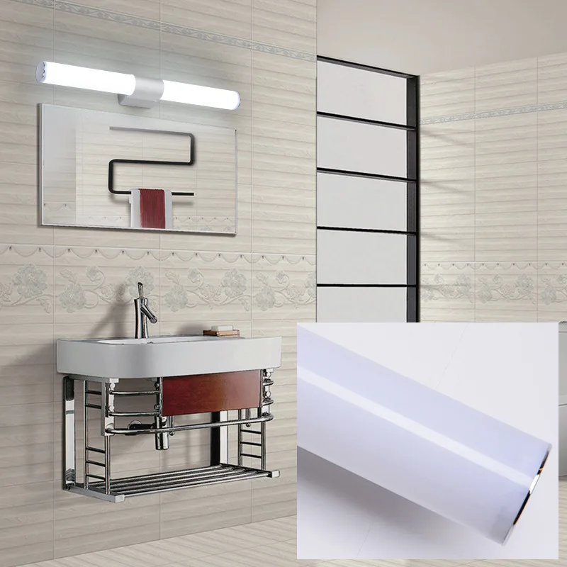 Современная в форме полосы простая Ванная комната СВЕТОДИОДНАЯ зеркальная лампа для ванной алюминиевые настенные лампы
