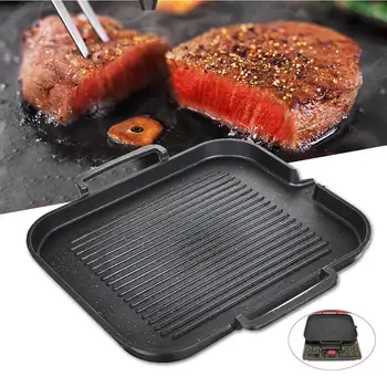 

Cast Iron Reversible Griddle Pan Plate Large Hot Induction Cooking with handles Kitchen Non-Stick Cooking Grill Pan