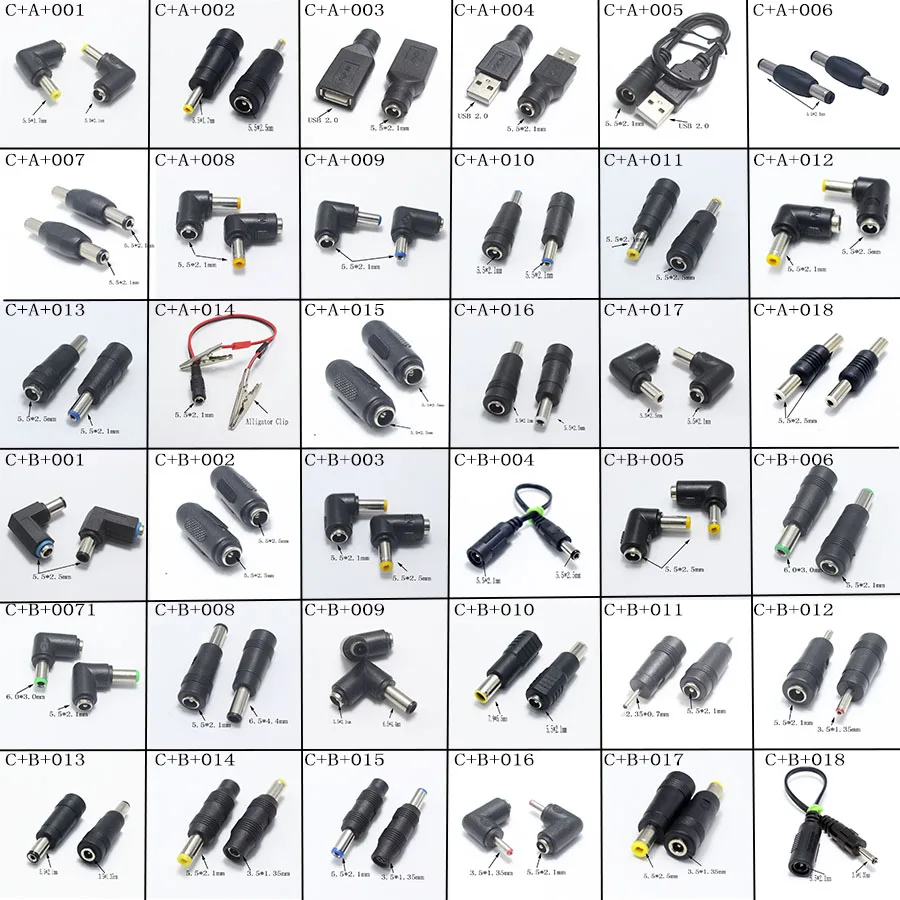 Ecyxun 1 шт. 2,5/3,5 мм аудио разъем Micro/Mini/type-C/USB 6,35/USB 2,0 RF BNC F головка jack 3,0*5,5/2,1*5,5/2,5/4,0/4,8 мм DC Мощность