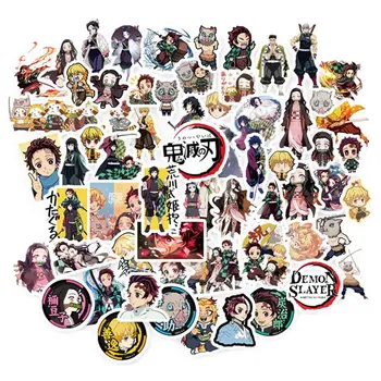 

55pcs Demon Slayer Kimetsu No Yaiba Anime Sticker Cosplay Props PVC DIY Guitar Car Tanjirou Nezuko Decal Stickers