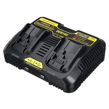 

Battery Charger 12-20V Max Dual Lithium Li-Ion Rechargeable For Dewalt DCB102 EU/ US/ UK/ AU Plug CE Certification 2 Slots