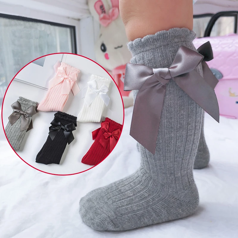 Cut Rate Baby Stockings Pantyhose Tights Princess Cotton Girls Newborn Infant Lace Bow Long-Tube 73oGe7VGx