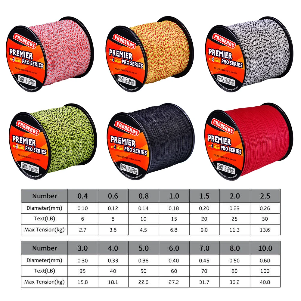 500M Multifilament PE Braided Fishing Line 4 Stand 6LB-120LB | eBay 500M Multifilament PE Braided Fishing Line 4 Stand 6LB-120LB | eBay