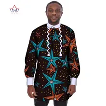 Традиционная африканская одежда мужская рубашка с длинным рукавом Дашики Мужская африканская печать Slim Fit рубашка мужская Camisa Masculina 6XL BRW WYN09