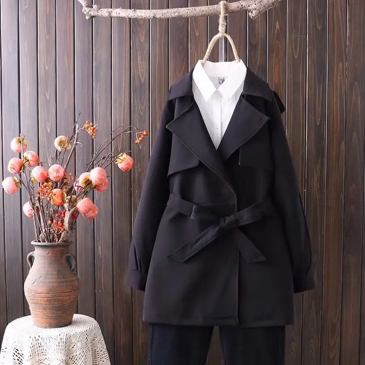 

Korean-style 2020 New Style Spring Clothing Belt Medium-length Trench Coat Coat Large Size Waist Hugging Slim Fit WOMEN'S Dress