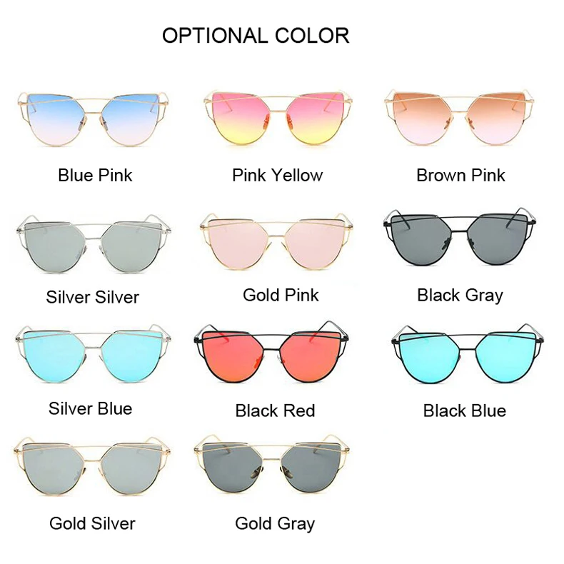 reader sunglasses Designer Cat Eye Sunglasses Women Metal Colorful Mirror Fashion Sun Glasses Female High Quality Pink Shades Oculos De Sol cute sunglasses