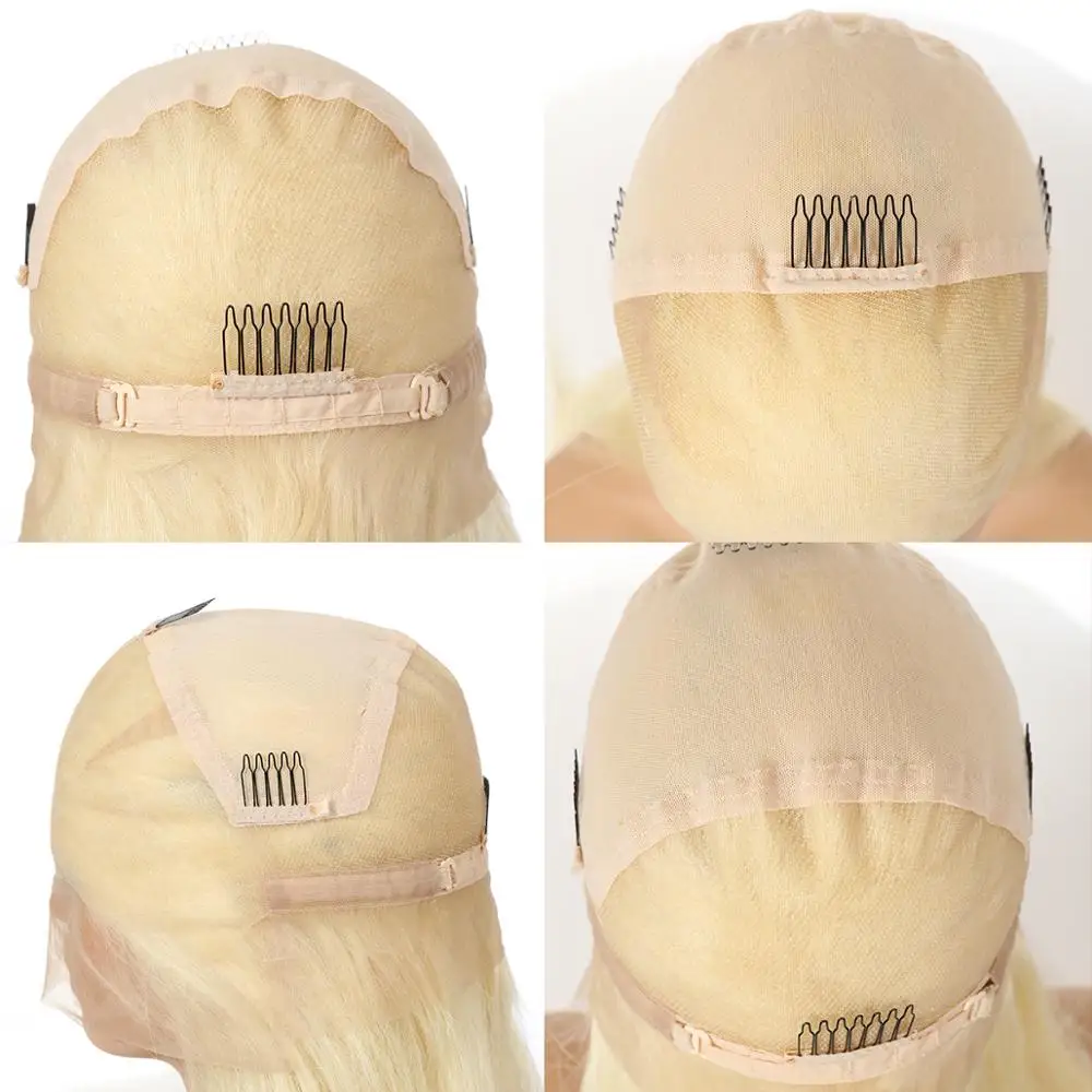 Объемные волнистые парики из натуральных человеческих волос с предварительно сорванными волосами для детей/613 блонд бразильские виргинские волосы кружевные парики