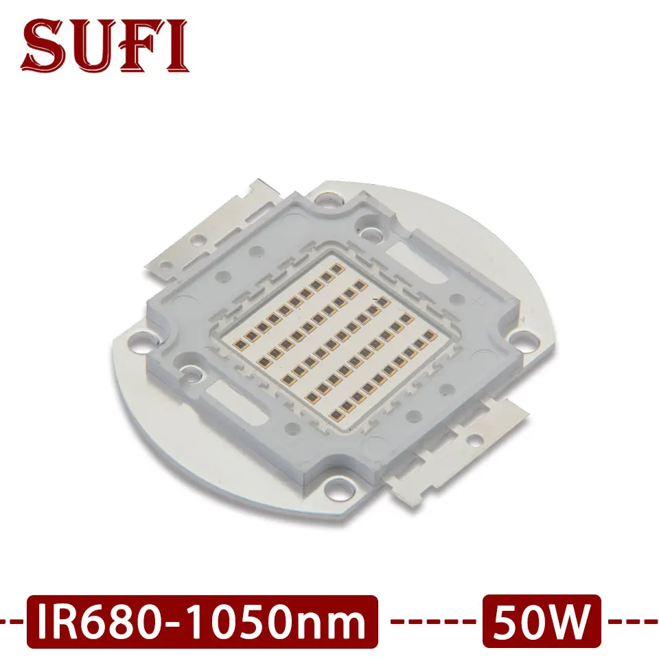 Светодиодный ИК чипы высокой мощности 680NM 850NM 980NM 1050NM 50W излучатель диод COB интегрированный матричный