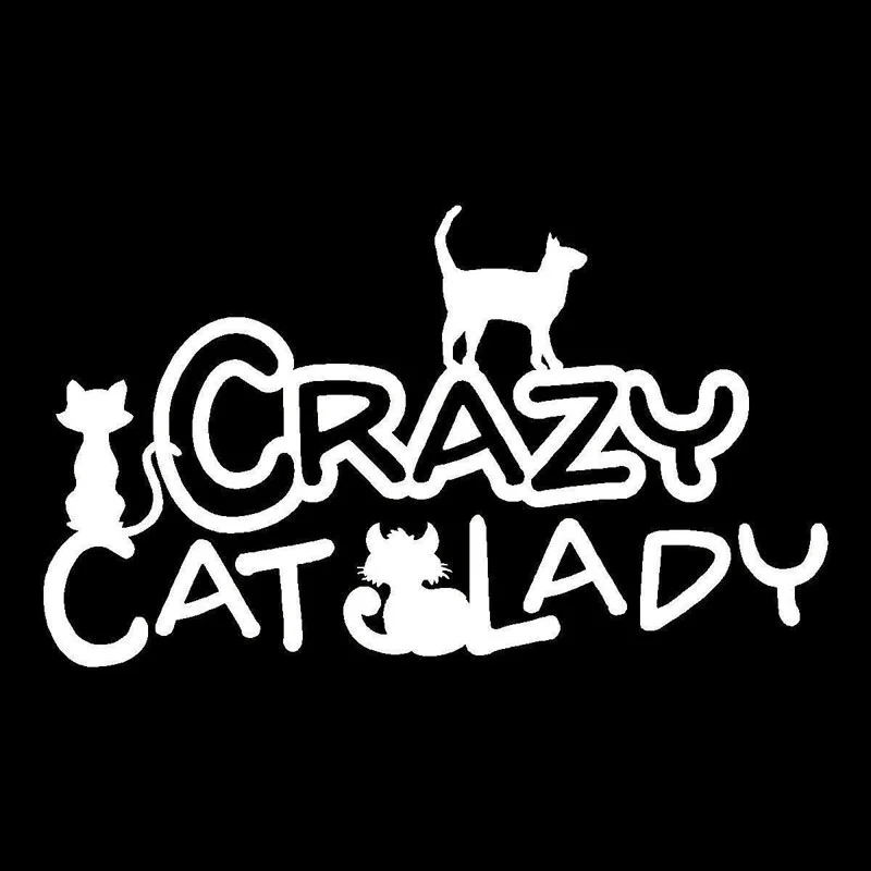 18*10,6 см Crazy Cat Lady Window Автомобильная виниловая наклейка животные индивидуальные аксессуары для автомобиля декоративные наклейки