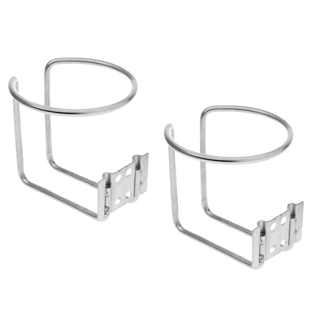 2Pack Stainless Steel Boat Ring Cup Drink Holder Drop in Mug Support Bracket for Marine Yacht Truck RV Car Trailer and more