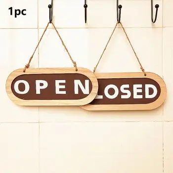 

Double Sides Club Indoor Business Notice Bar Modern Wall Open Closed Home Wood Decoration Hanging Sign Store Art