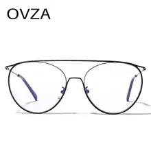 OVZA овальная оправа для очков женские модные очки с прозрачный объектив металлические оправы S6028