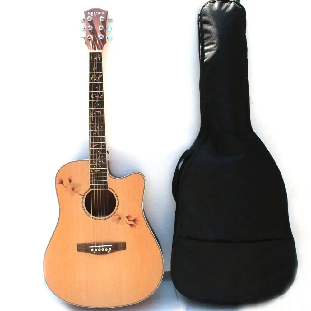 

2019 Hot Sale Musoo brand acoustic guitar with EQ with gig bag
