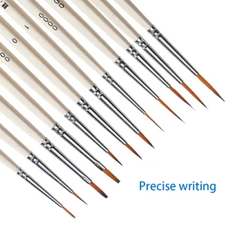 

12pcs Nylon Practical Craft Modeling Detail Liner Paint Brush Set Hair Pen Extra Fine Easy Apply Nail Art Cusp DIY Manicure Tool