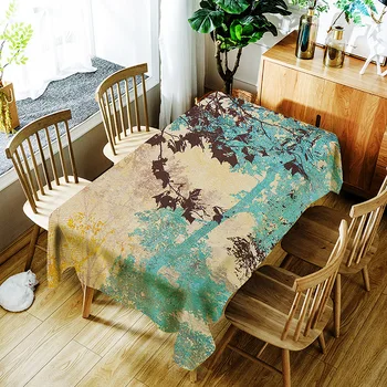 

Polyester Tablecloth Print Color Wedding Birthday Party Table Cover Rectangle Desk Cloth Wipe Covers Waterproof Table Cloth