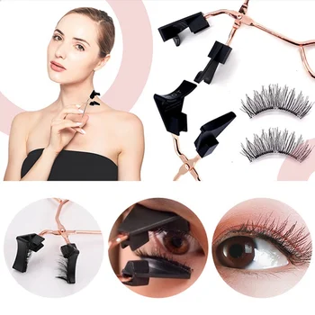 

2 Pairs/set Magnetic Eyelashs Set With Eyelash Curler Eye Lashes Curling Clip Makeup Tools Long Lasting False Eyelash