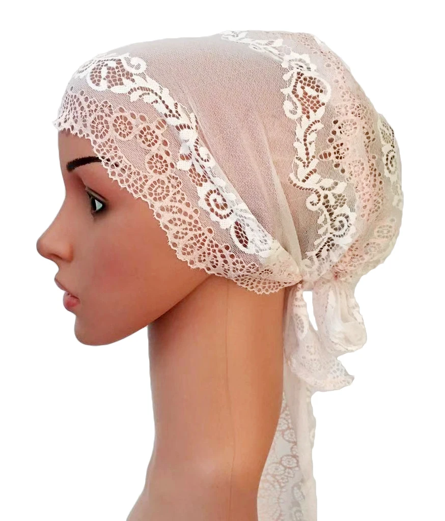 04 Light Pink Женский мусульманский тюрбан внутренняя шапка арабское кружево исламский головной убор химиотерапия шляпа обертывания Крышка шапочка Цветок выпадение волос Кепка мягкий длинный хвост капот - Цвет: 04 Light Pink