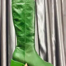 Vibsterimma/Новые сапоги до колена высокого качества; 6 цветов; женские сапоги из натуральной кожи на молнии; женские сапоги для верховой езды