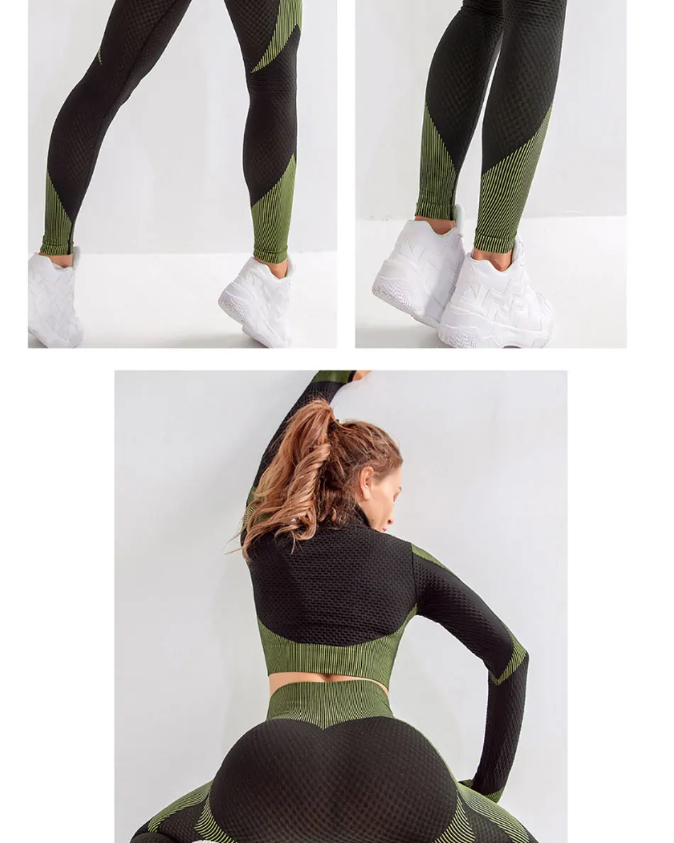 New Women's High Waisted Tummy Control Tights Butt Lift Workout Pattern Leggings Yoga Pants Seamless Training Jogging