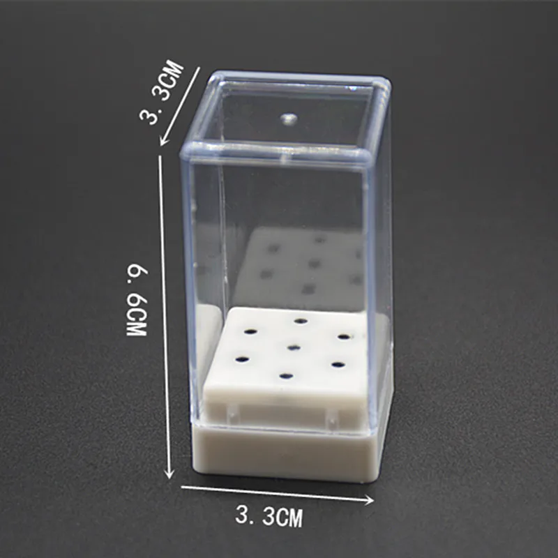 MAOHANG 7Holes Nail Art Drill Grinding Head Bit Holder Display Storage Box Container Stand Rack Manicure 2