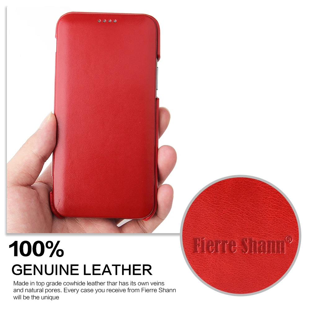 Fierre Shann роскошный чехол из натуральной кожи для iPhone 11 Pro XR XS Max 6 6S 7 7plus 8plus Xs чехол флип чехол для телефона s крышка Capin