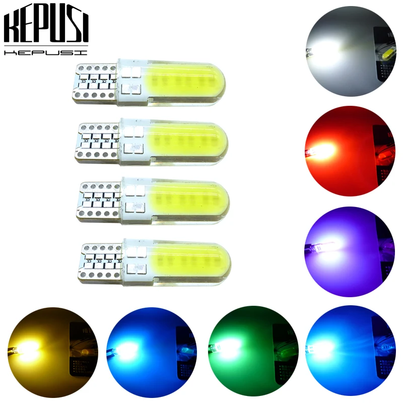 

4x T10 W5W LED car interior light COB marker lamp 12V 168 194 501 Side Wedge parking bulb canbus auto for lada car styling