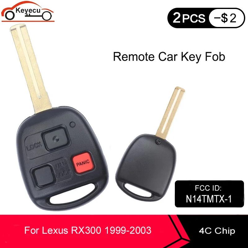 Новинка запасная деталь KEYECU 3 кнопки 312 МГц 4C Чип для Lexus RX300 1999 2000 2001 2002 FCC ID: Φ |